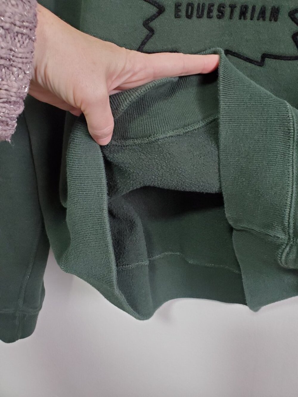 ROOTS Equestrian Sweatshirt Maple Leaf Terrycloth Green Black Women's Medium - Picture 8 of 11